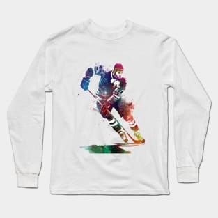 hockey player #hockey #sport Long Sleeve T-Shirt